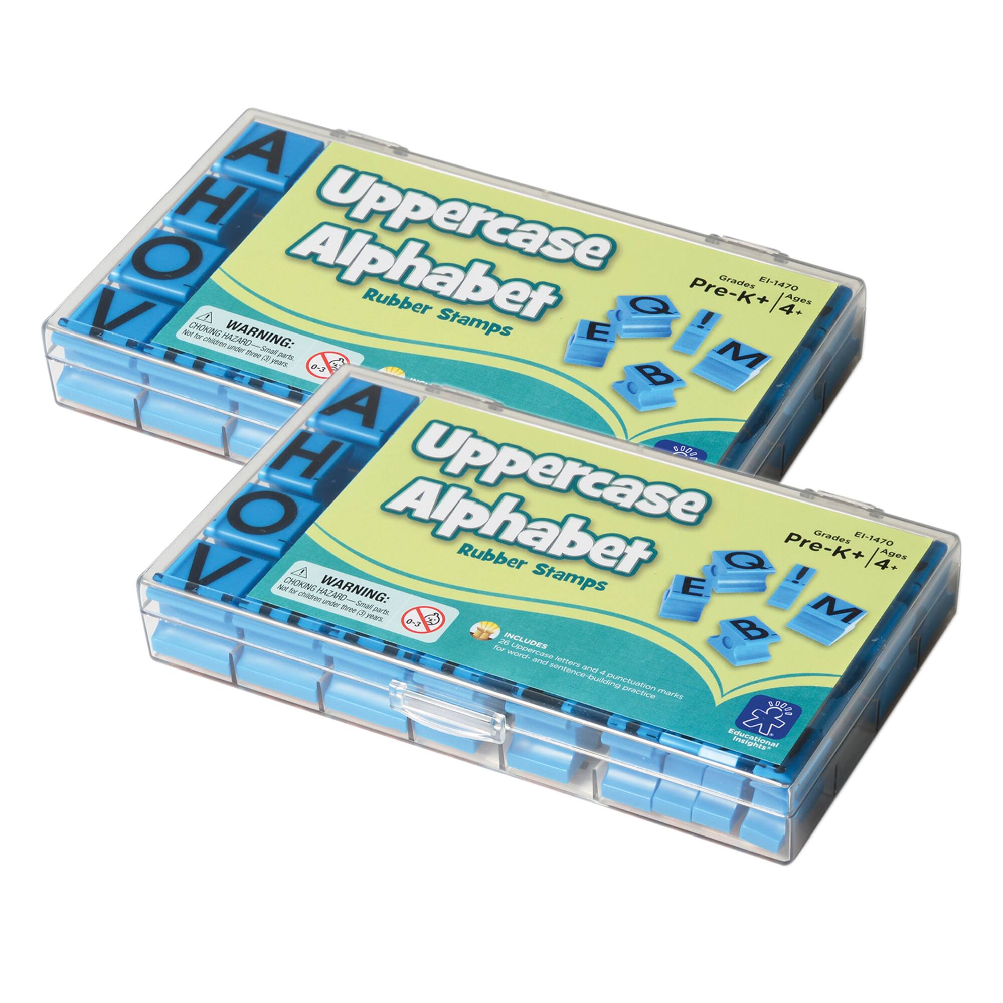 Educational Insights® Alphabet Rubber Stamps, Uppercase, 2 Sets of 60